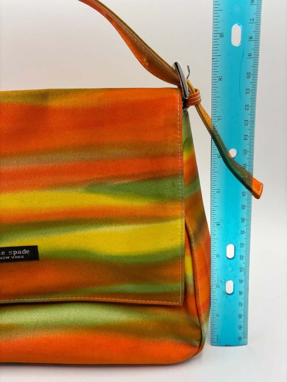 Kate Spade New York Vintage Multicolor Striped Fabric Shoulder Bag Y2K Sunset - Picture 7 of 7